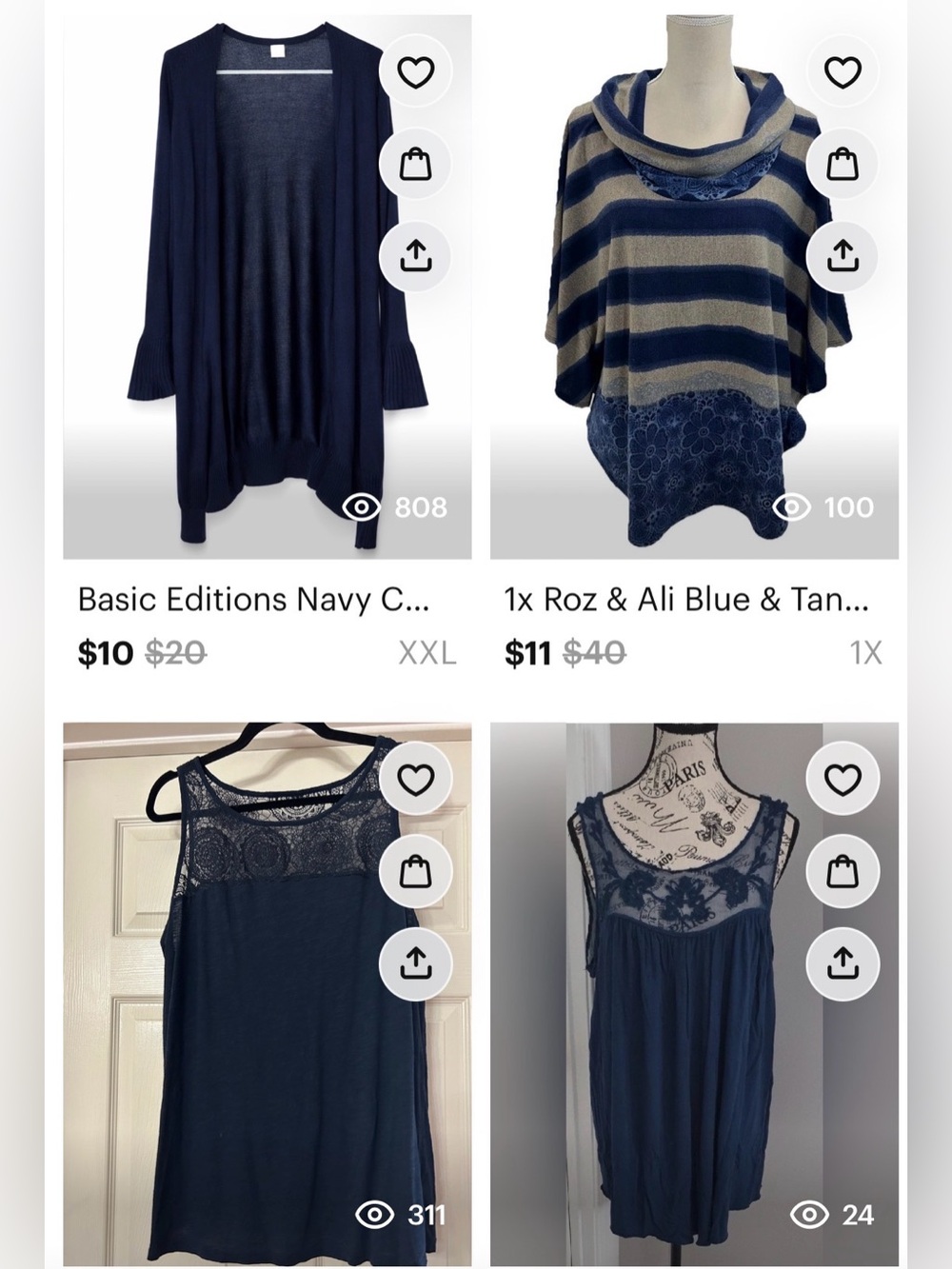 BUNDLE 🎉 4 navy blue items for $20!
